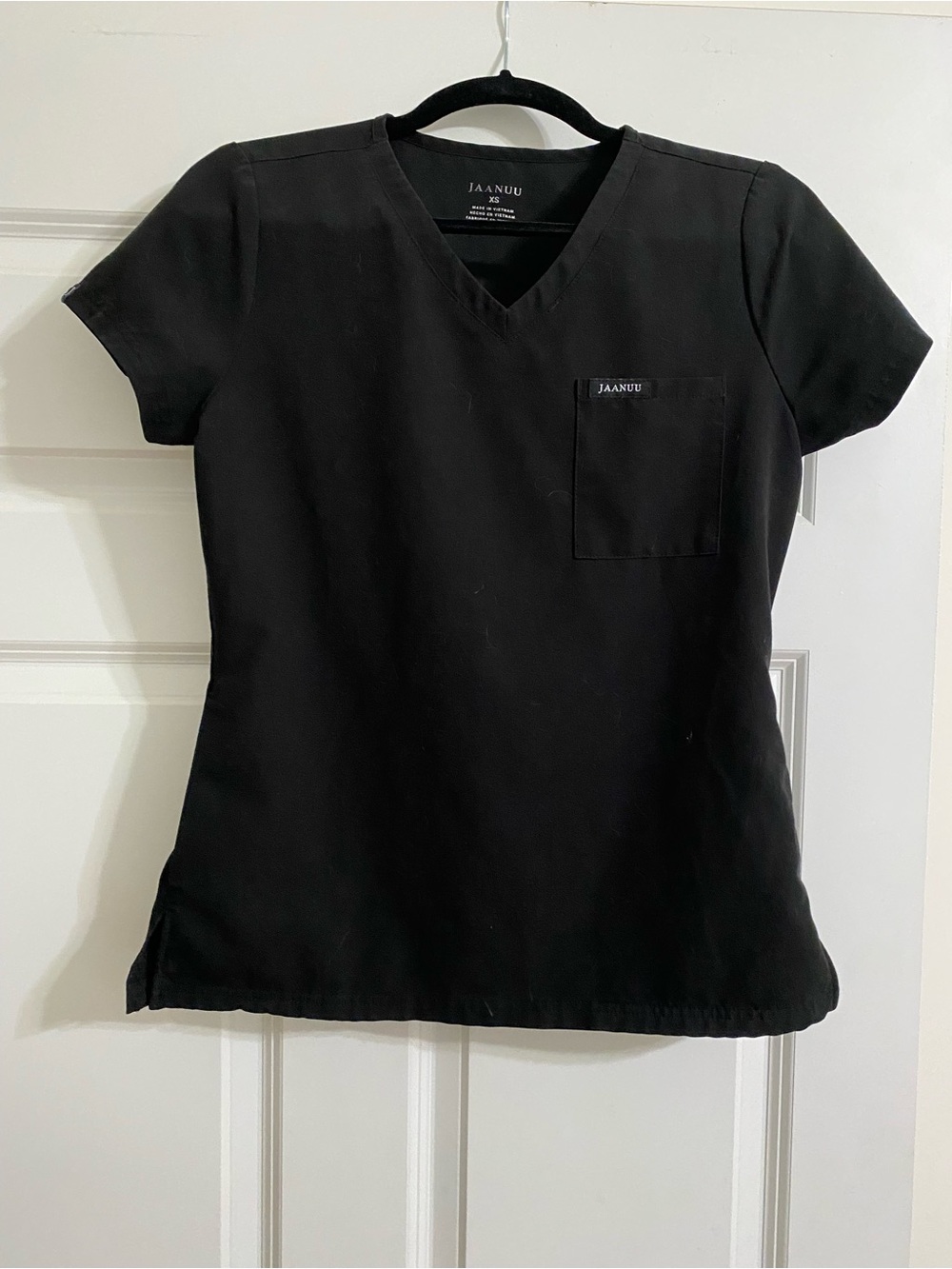 Jaanuu Black V-Neck Short Sleeve Medical Top
